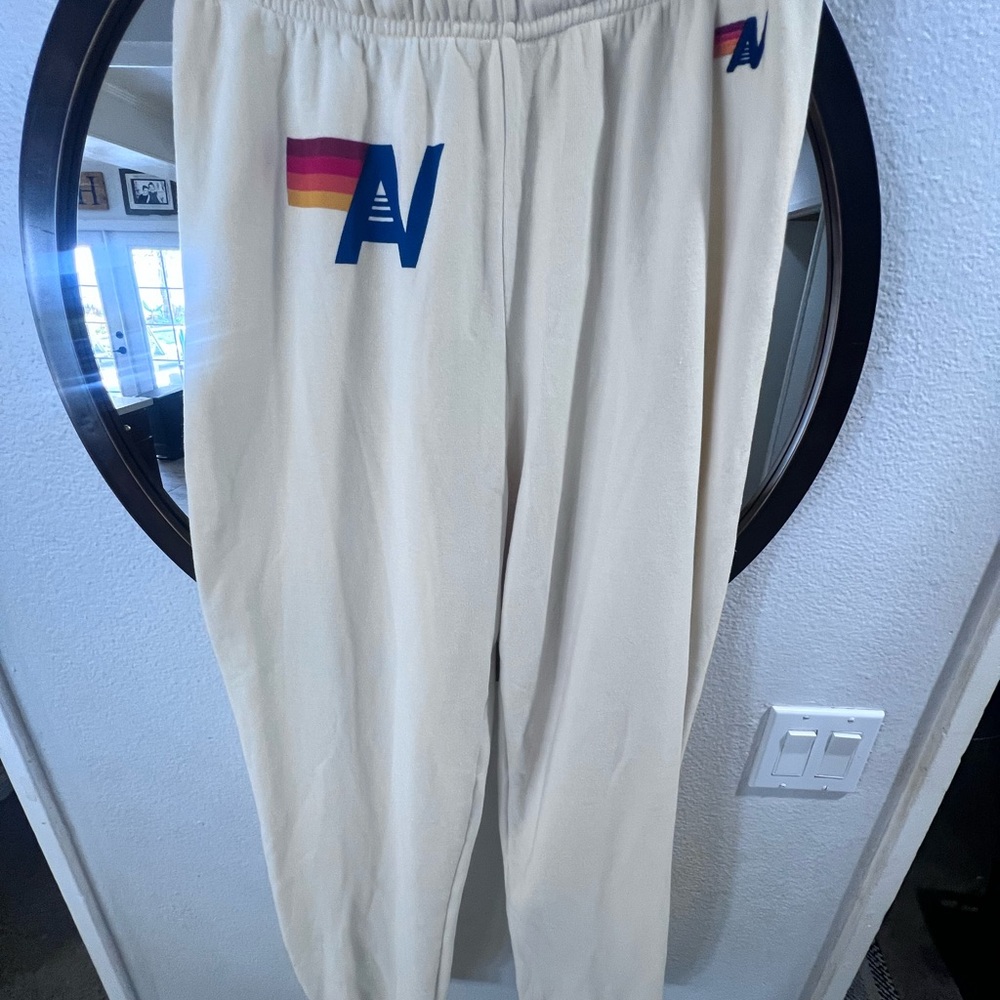 Aviator Nation NWOT SWEATPANTS - VINTAGE WHITE Large Surf Womens - Picture 2 of 8